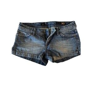 X2 Stella Low Rise Denim Shorts Jean Sparkly Design Shorts Size 8